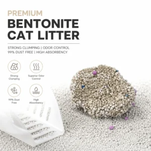 Bentonite Cat Litter Kitty Sand Strong Clumping Dustless Non Stick Eco Friendly Factory OEM ODM Bulk Odor Control