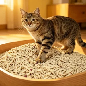 Bentonite Cat Litter Ultra Low Dust Fast Absorbing Deodorizing Flushable for Pet Toilet 2.5kg Strip Shape