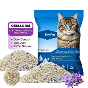 Bentonite Dust Free Biodegradable Clumping Flushable Cat Litter with Highly Adsorbent Fast Clumping Formula