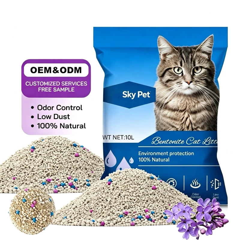Bentonite Dust Free Biodegradable Clumping Flushable Cat Litter with Highly Adsorbent Fast Clumping Formula
