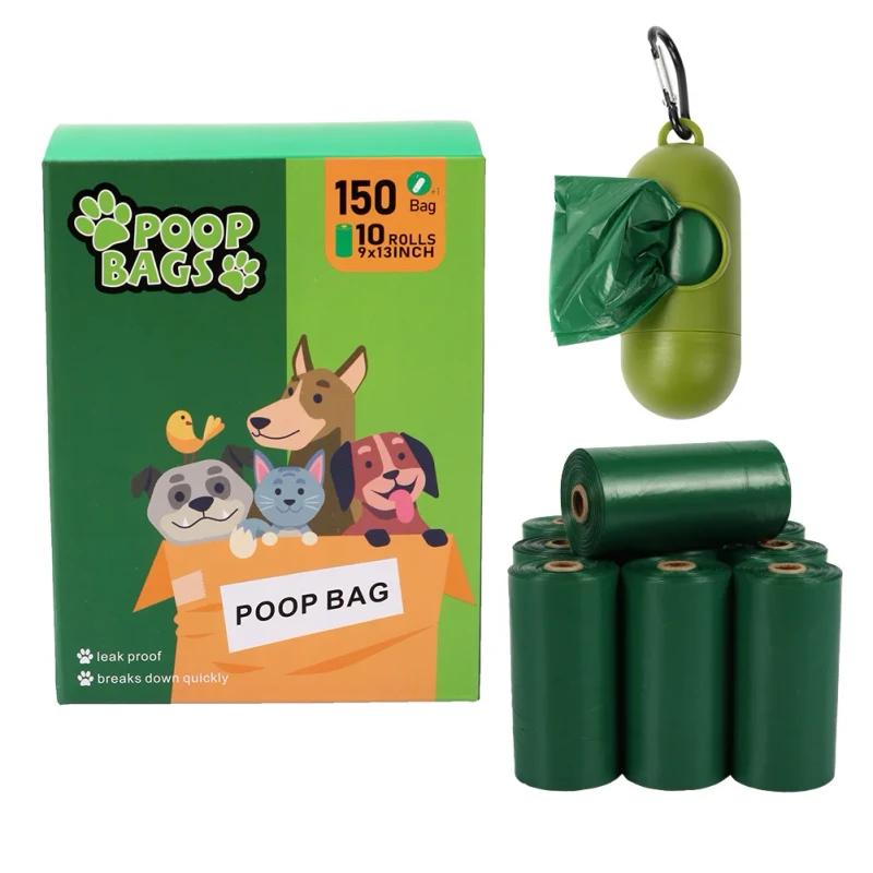 Biodegradable Dog 150 Bag Poop Bags Bone Print Design Outdoor Pet Sustainable Plastic and EPI for Pet Waste Disposal