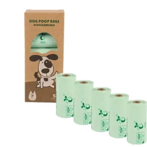 Biodegradable Dog Poop Waste Bags Eco-Friendly ASTM Certified Cornstarch/PLA Material Moderate Odor Control Pet Waste Disposal