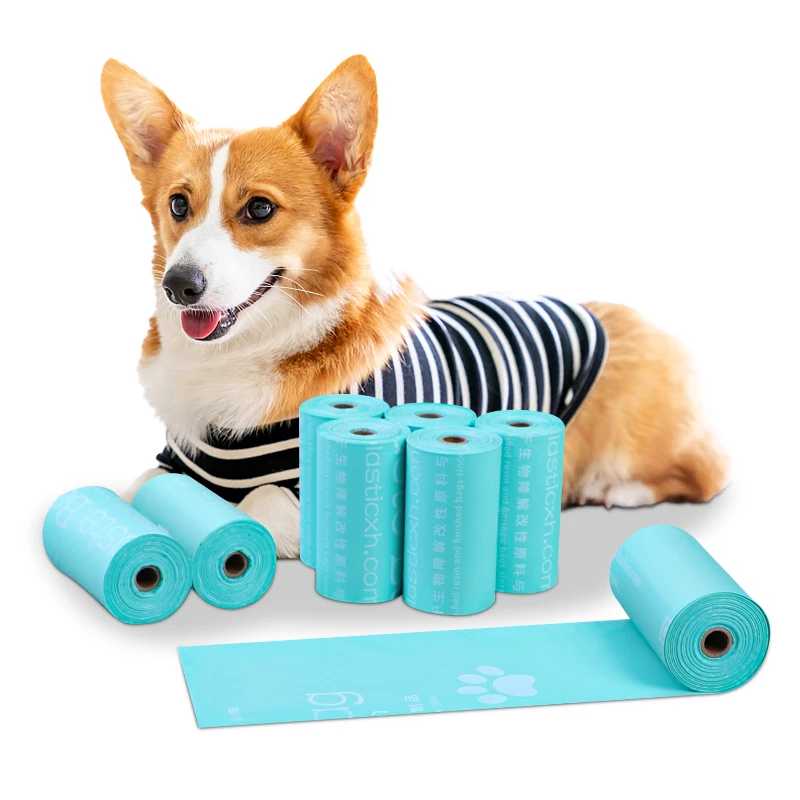 Biodegradable Eco Friendly Disposable Dog Poop Bags with Floral Scent and Odor Control Portable Pet Waste Bags for Daily Walks