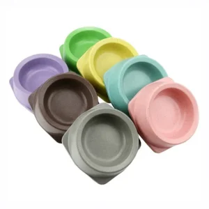 Biodegradable & Eco friendly Colorful Pet Food Feeder Anti Slip Design Bamboo Fiber Dog Cat Bowl