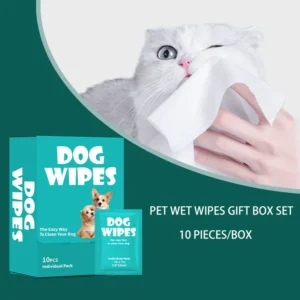 Biodegradable Pet Wipes 10PCS Individually Wrapped Alcohol Free Dog Cat Cleaning Wipes