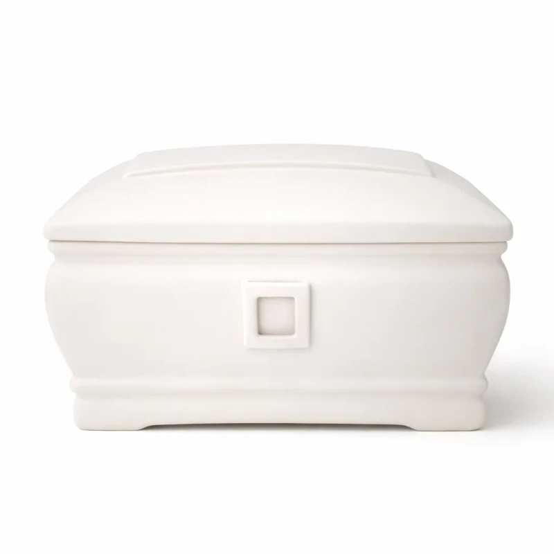 Biodegradable Urn Eco Friendly Natural Kaolin Clay Adult Caskets Rectangle Sea Ground Burial Urns for Human or Pet Ashes