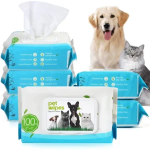 Biokleen Super Soft 100ct Non woven Cat Dog Wipes Pet Grooming Wet Wipes and Pet Dog Ear Cleaner Dental Wipes