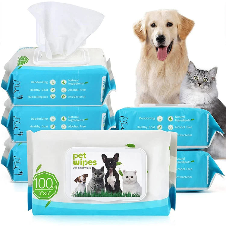Biokleen Super Soft 100ct Non woven Cat Dog Wipes Pet Grooming Wet Wipes and Pet Dog Ear Cleaner Dental Wipes
