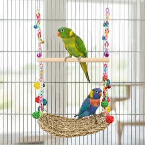 Bird Accessories Durable Eco Friendly Wooden Swing Toys for Parrots & Birds Bird Cage Decoration