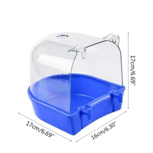 Bird Bath Box Parrot Bathing Cage Accessory for Small Birds Parakeet Canary Budgerigar Lovebirds Transparent Top