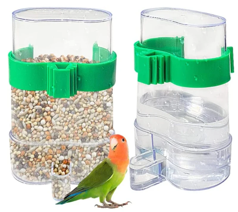 Bird Cage Accessories and Supplies Plastic Hanging Bird Automatic Feeders Bird Pigeon Food Water Dispenser for Parrot