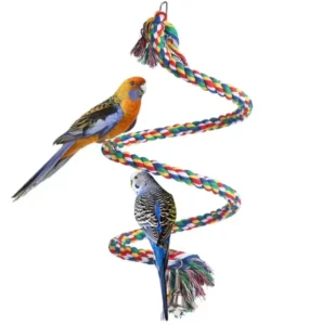 Bird Cotton Rope Stand Parrot Bird Toy Bird Cage Spiral Climbing Station Gnawing Cotton Rope Toy Perching Supplies