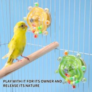 Bird Parrot Interactive Toy Bird Turntable Hang Toys Sounding Ball Toys Stand Playing Cage Accessories Pet Supplies