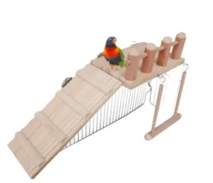 Bird Perches Platform Swing with Climbing Ladder for Birds Bird Toy Parrot Springboard Ladder Swing Three Piece Toy Set