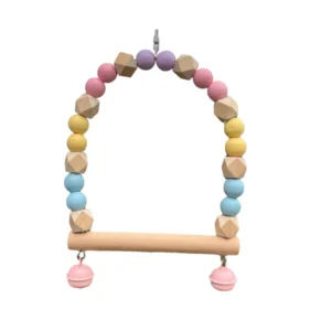 Bird Pet Supplies Toy Swing for Cockatiel Budgerigar Lovebird with Dragon Bell Colorful Design Model Ez