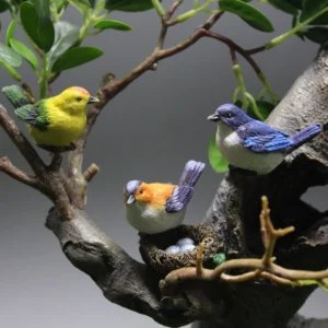 Bird Resin Craft Cute Simulated Bird Nest Garden Bonsai Decoration Accessories Bird Egg Micro Landscape
