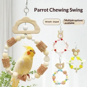 Bird Swing Supplies Natural Chewing Bite Medium Can Hang on Bird Cage for Parrots Other Birds