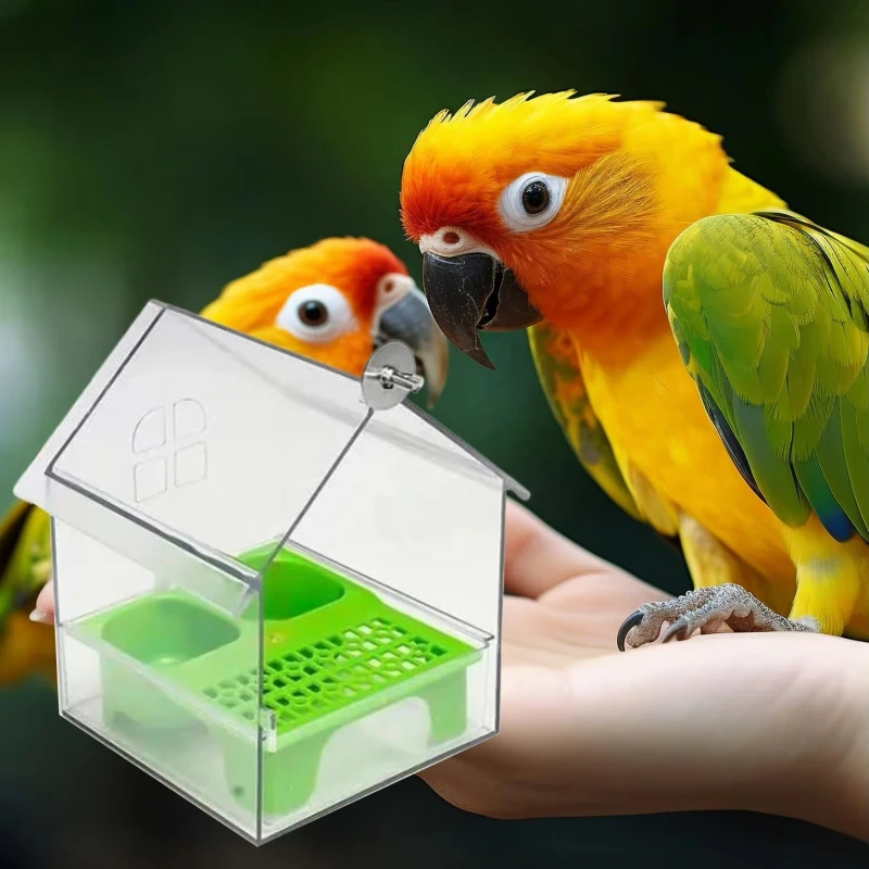 Birdhouse Feeder Decorative Food Water Bathing Station for Parrots Hummingbirds Small Birds Garden Balcony