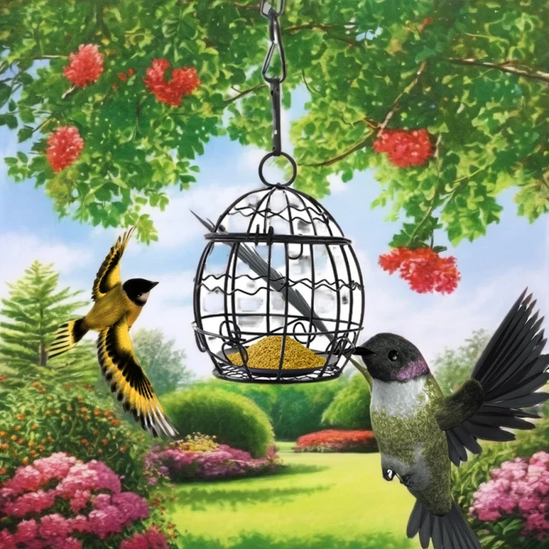 Black Bird Feeder for Pets Interactive Hummingbird Supplies Parrot Suspension Bird Toy