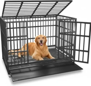Black Colour Durable Heavy Dog Kennel Escape Proof Metal Dog Cage Fence for Medium Large Dogs