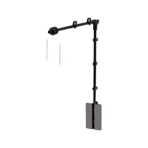 Black Eco-Friendly Adjustable Lampshade Stand with Metal & Plastic for Reptile Amphibian Terrarium Wall Mounting