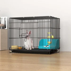 Black Metal Pet Dog Crate Durable Outdoor Large Folding Pet Dog Cage