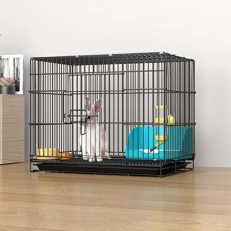 Black Metal Pet Dog Crate Durable Outdoor Large Folding Pet Dog Cage