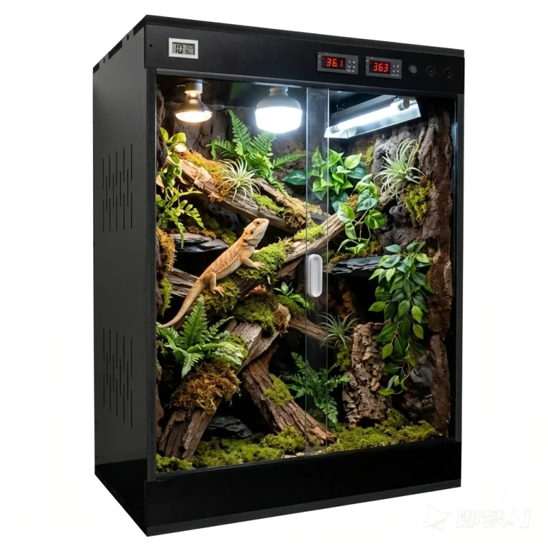 Black PVC Snake Crested Gecko Lizard Reptile Enclosure Tank Cage Habitat Terrarium Customized OEM