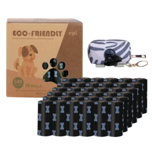 Black Simple Lavender Scented Biodegradable Thickened Strong Odor Control Cat Dog Poop Bags Boxed