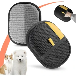 Black Stocked Luxury Polyester Pet Dog Cat Grooming Hair Remover Wet Brushes Glove Wipe