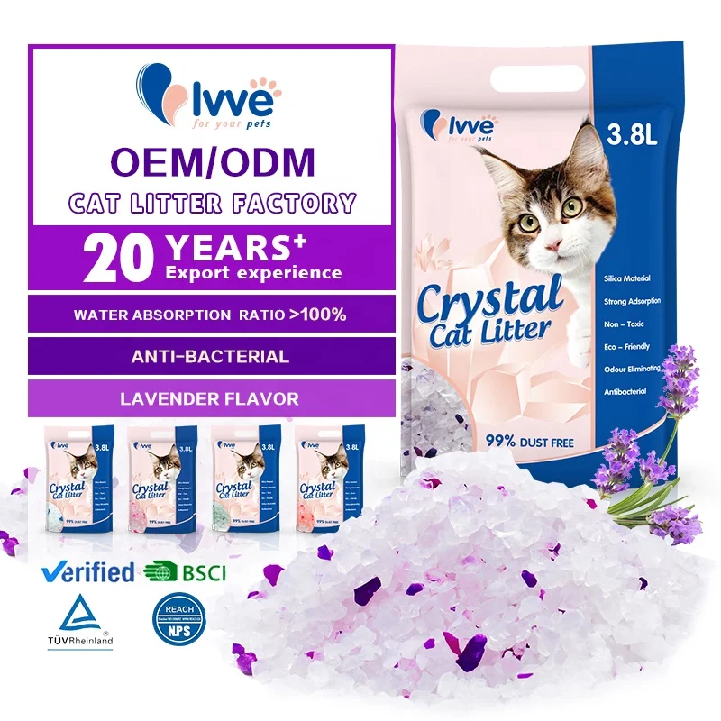 Blue 100% Silica Gel Cat Litter Lavender