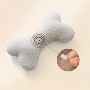 Bone Design Durable Chew Toy for Dogs Interactive Plush Grinding Teeth Squeak Toy Fashionable Summer Winter Pet Supply Dog Use