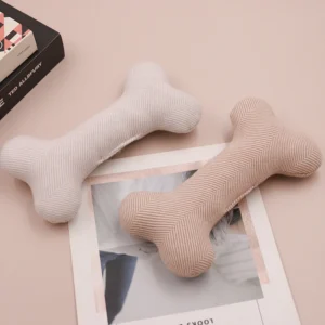 Bone Shaped Squeaky Dog Toy for Interactive Play and Teething Relief Chew Stick Alternative Pet Toy