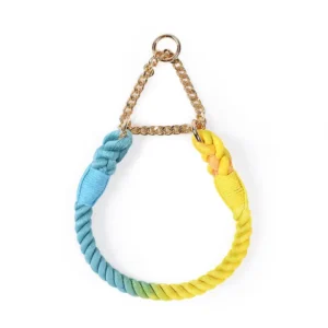 Braided Colorful Nylon Polyester Dog P Chain Collar Anti Explosion for Large Medium Small Dogs Cross Border
