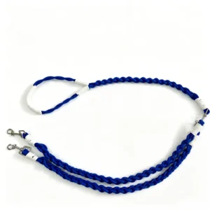 Braided Double Dog Leash Tangling Resistant Dual Dog Walking Leash Durable Double Hook Pet Leash