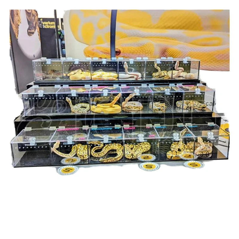 Breathable 3 Layer Acrylic Terrarium Enclosure Pet Case Display for Chameleons Frogs Snakes Reptile & Amphibian Supplies