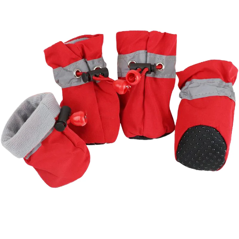 Breathable Cloth Dog Shoes Anti-skid Waterproof Winter Rain Snow Warm Reflective Pet Dog Boots Paw Protector