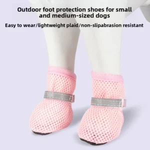 Breathable Mesh Dog Summer Shoes Non-Slip Paw Protection Boots for Small Medium Dogs