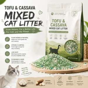 Breathable Mixed Cat Litter Long Lasting Odor Control Super Clumping Low Dust Biodegradable Flushable Litter