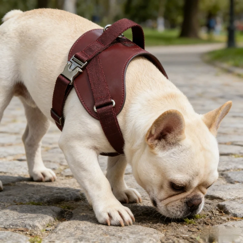 Breathable No Pull Design Comfort Fit Pet Harness Accessories Leather Dog Harness for Walking