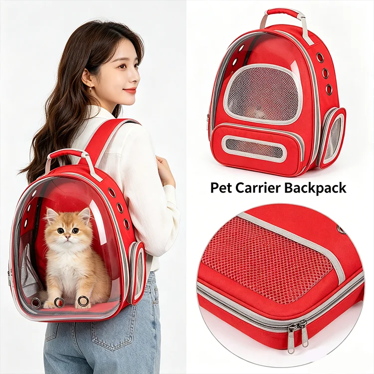Breathable Oxford Material Pet Carrier Backpack for Cats Foldable & Portable Cages & Accessories Pet Carriers Travel