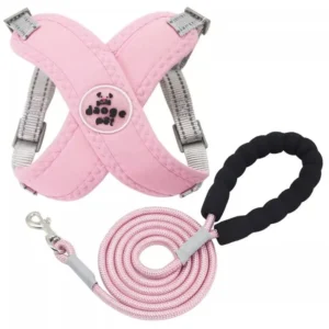 Breathable Polyester Solid Dog Harness No Pull Adjustable Pet Vest Summer Use