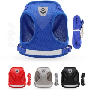 Breathable Vest Harness and Leash Comfortable No Pull Pet Chest Strap for Dogs Cats Outdoor Walking Pet Accessories