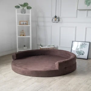 Brown Soft Comfortable Eco Friendly Machine Washable Pet Bed Anti Slip Bottom Memory Foam Dog Bed Waterproof