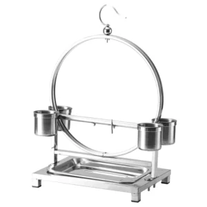 Budgerigar and Cockatiel Stainless Steel Bird Stand Sturdy and Durable Bird Stand/Hanger/Cage Round Parrot Stand