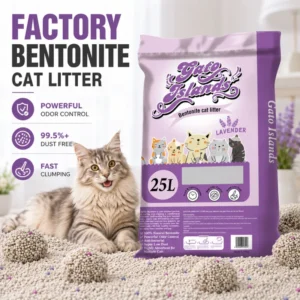 Bulk Factory Cat Sand Bentonite Cat Litter Sand Odor Control 25L 20kg OEM Supply