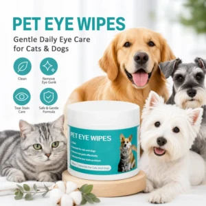 Bulk Pet Eye Wipes Gentle PH Balanced Formula With High Strength Tear Resistant Fabric For Small Large Dogs And Adult Cats