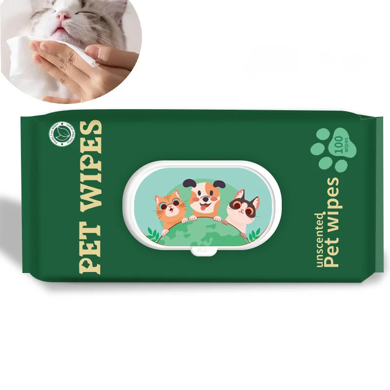 Bulk Sell Pet Cleaning Supplies Unscented Pet Wipes for Dog and Cat 100% Plant based Wet Wipes for Pets Cleansing Deodorizing
