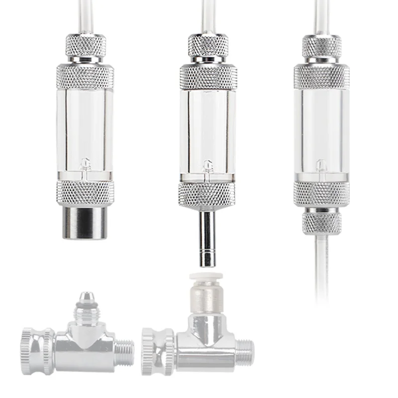 CO2 Bubble Counter Cylinder Metal Eco Friendly Aquarium Tank Use