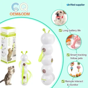 C&Q OEM China Classic Bamboo Elastic Cat Teaser Mouse Tail Dog Smart Training Automatic Interactive Movement Pet Toys
